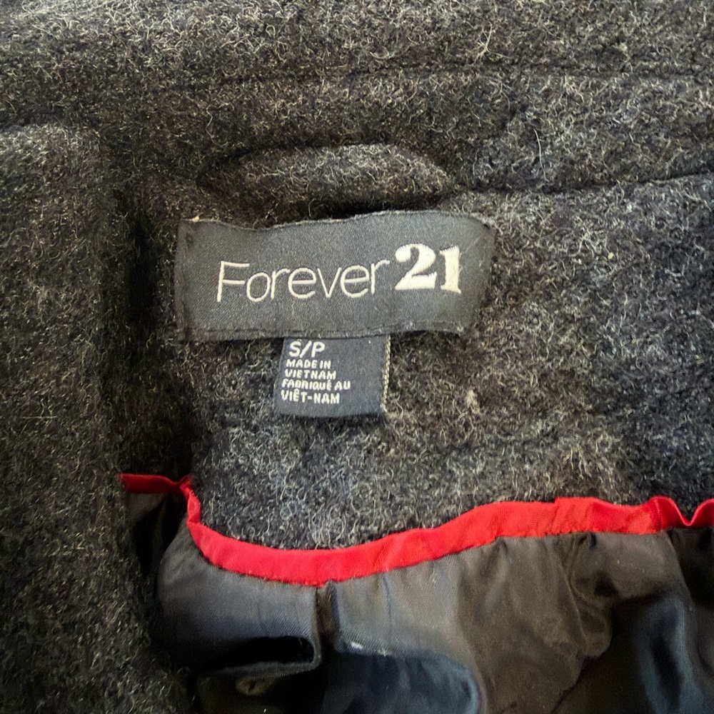 Forever 21 Charcoal Jacket with Scarlet Trim